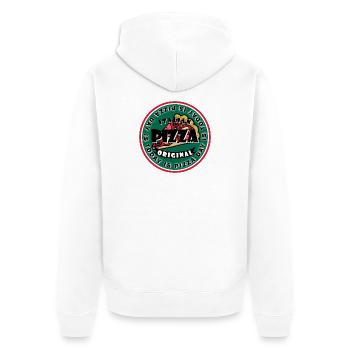 Aujourd’hui, c’est la journée de la pizza - Veste à capuche bio Premium Unisexe - blanc - Dos - Thijin (182cm)