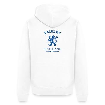 PAISLEY Schottland Scotland - Unisex Premium Bio Zip Hoodie - Weiß - Hinten - Thijin (182cm)