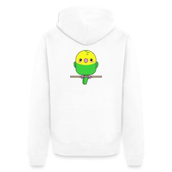 Perroquet Budgerigar - Veste à capuche bio Premium Unisexe - blanc - Dos - Thijin (182cm)