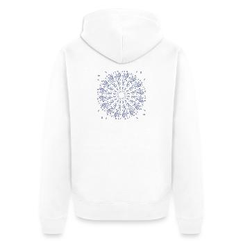 Azure Mandala Bloom - Unisex Premium Bio Zip Hoodie - Weiß - Hinten - Thijin (182cm)