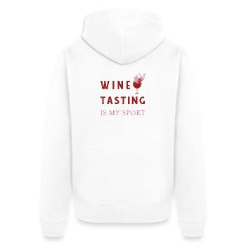 Wine tasting is my sport - Unisex Premium Organic Zip Hoodie - white - Back - Thijin (182cm)