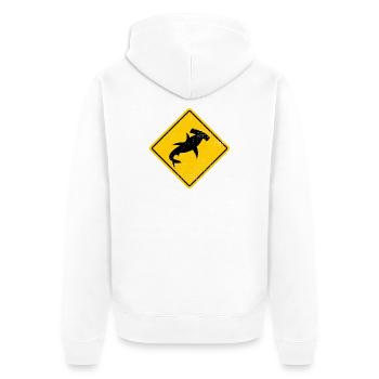 Hammerhead Sign - Unisex Premium Bio Zip Hoodie - Weiß - Hinten - Thijin (182cm)