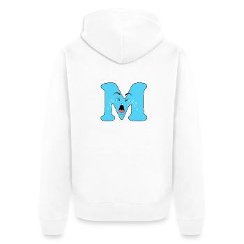 M - Unisex Premium Bio Zip Hoodie - Weiß - Hinten - Thijin (182cm)