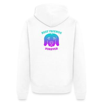 Dogs - Best Friends Forever (Verlauf) - Unisex Premium Bio Zip Hoodie - Weiß - Hinten - Thijin (182cm)