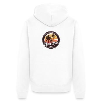 Nosara Costa Rica Palmen Design - Unisex Premium Bio Zip Hoodie - Weiß - Hinten - Thijin (182cm)