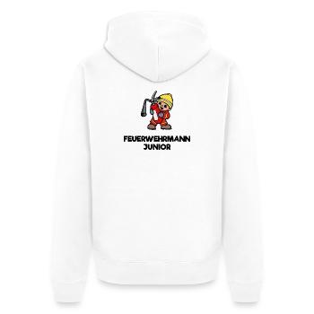 Feuerlöscher Brandschutz Feuerwehr Statement - Unisex Premium Bio Zip Hoodie - Weiß - Hinten - Thijin (182cm)