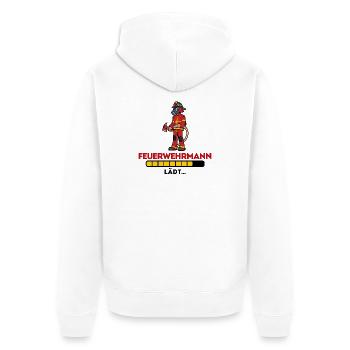 Feuerwehr Brandschutz Statement Feuerwehrmann - Unisex Premium Bio Zip Hoodie - Weiß - Hinten - Thijin (182cm)