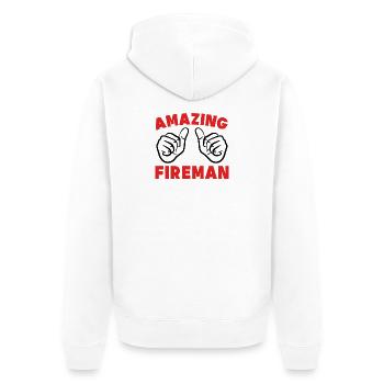 Déclaration professionnelle des pompiers de protection contre les incendies - Veste à capuche bio Premium Unisexe - blanc - Dos - Thijin (182cm)