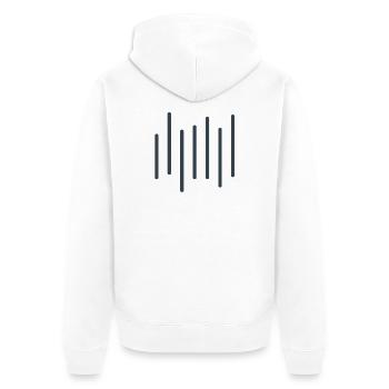 Linienrhythmus Dunkelblau - Unisex Premium Bio Zip Hoodie - Weiß - Hinten - Thijin (182cm)