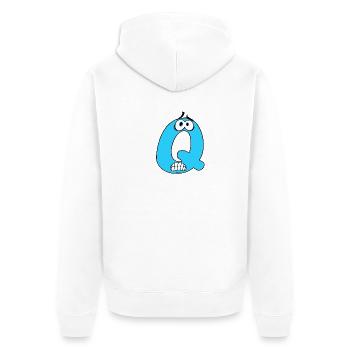 Q - Unisex Premium Bio Zip Hoodie - Weiß - Hinten - Thijin (182cm)