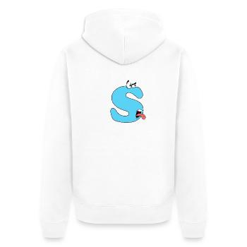 S - Unisex Premium Organic Zip Hoodie - white - Back - Thijin (182cm)