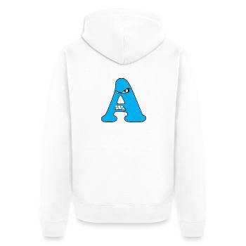 A - Unisex Premium Bio Zip Hoodie - Weiß - Hinten - Thijin (182cm)