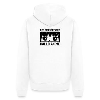 Zeichentrick Anime Statement Manga Comic Kanji - Unisex Premium Bio Zip Hoodie - Weiß - Hinten - Thijin (182cm)