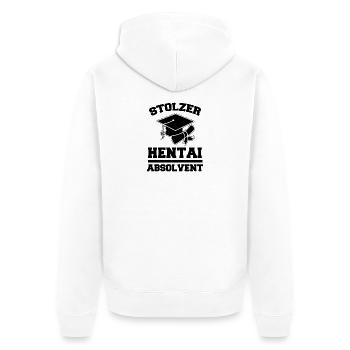 Nerdy Manga Anime Japan Kanji Japanisch Statement - Unisex Premium Bio Zip Hoodie - Weiß - Hinten - Thijin (182cm)
