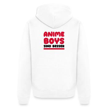 Anime Comic Statement Manga Popkultur Asiatisch - Unisex Premium Bio Zip Hoodie - Weiß - Hinten - Thijin (182cm)