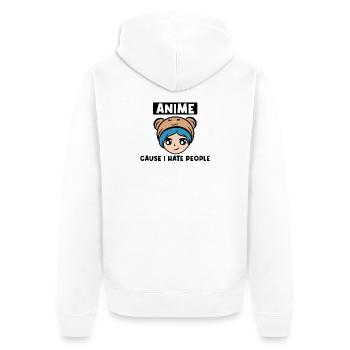 Zeichentrick Manga Comic Cosplay Anime Statement - Unisex Premium Bio Zip Hoodie - Weiß - Hinten - Thijin (182cm)