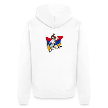 Motif du drapeau de l'Arménie pour fille - Veste à capuche bio Premium Unisexe - blanc - Dos - Thijin (182cm)