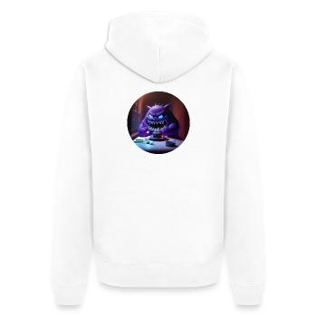 Süsses Monster Comic - Unisex Premium Bio Zip Hoodie - Weiß - Hinten - Thijin (182cm)