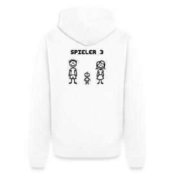 Familienglück Baby Schwangerschaft Schwanger - Unisex Premium Bio Zip Hoodie - Weiß - Hinten - Thijin (182cm)