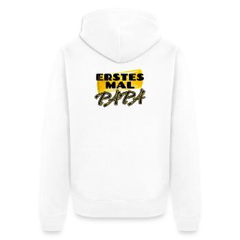 Familienglück Papa Eltern Statement Schwanger Baby - Unisex Premium Bio Zip Hoodie - Weiß - Hinten - Thijin (182cm)