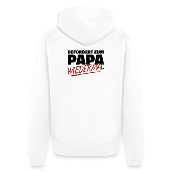 Schwanger Papa Eltern Familienglück Statement Baby - Unisex Premium Bio Zip Hoodie - Weiß - Hinten - Thijin (182cm)