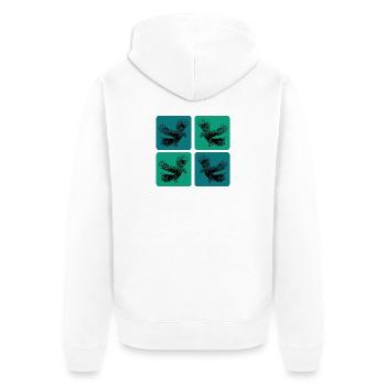 Raben Design - Unisex Premium Bio Zip Hoodie - Weiß - Hinten - Thijin (182cm)