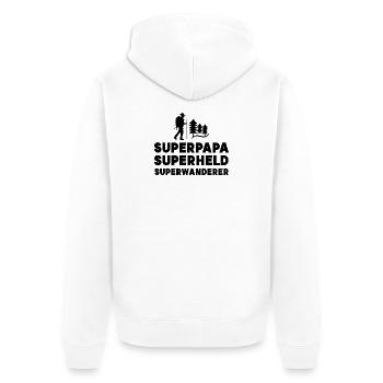 Wandern Wanderer Statement Bergwanderung Natur - Unisex Premium Bio Zip Hoodie - Weiß - Hinten - Thijin (182cm)