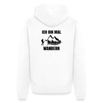 Wandern Touren Wanderer Klettersteig Statement - Unisex Premium Bio Zip Hoodie - Weiß - Hinten - Thijin (182cm)