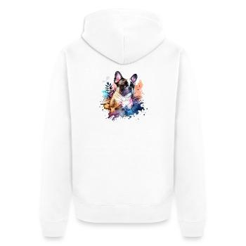 Bouledogue français - Veste à capuche bio Premium Unisexe - blanc - Dos - Thijin (182cm)