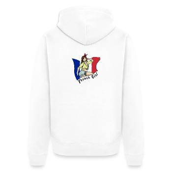 Motif du drapeau de la France pour fille - Veste à capuche bio Premium Unisexe - blanc - Dos - Thijin (182cm)