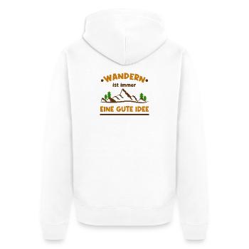 Naturerlebnis Touren Wandern Berge Statement - Unisex Premium Bio Zip Hoodie - Weiß - Hinten - Thijin (182cm)