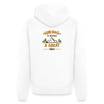 Wanderwege Bergsteigen Statement Wanderer Wandern - Unisex Premium Bio Zip Hoodie - Weiß - Hinten - Thijin (182cm)