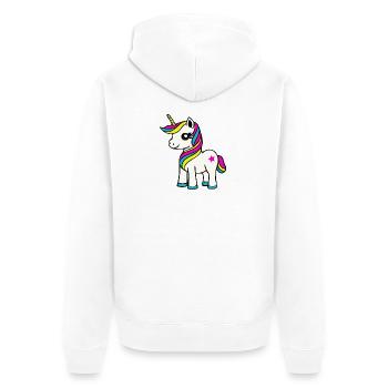 Licorne - Veste à capuche bio Premium Unisexe - blanc - Dos - Thijin (182cm)