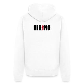 Wanderung Wandern Spruch Wanderer Wanderwege Berge - Unisex Premium Bio Zip Hoodie - Weiß - Hinten - Thijin (182cm)