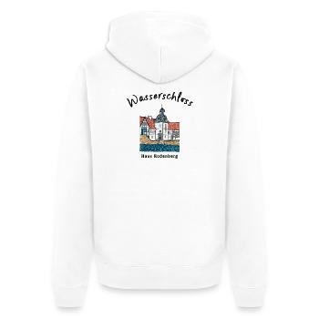 Dortmund, kultiges Wasserschloss Haus Rodenberg - Unisex Premium Bio Zip Hoodie - Weiß - Hinten - Thijin (182cm)