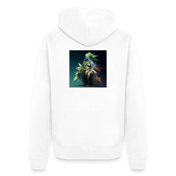 Personification of the forest - Unisex Premium Organic Zip Hoodie - white - Back - Thijin (182cm)