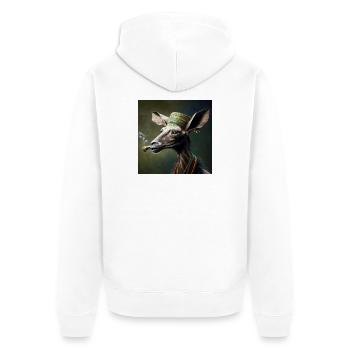 Cannabiche 04 ohne Typografie - Unisex Premium Bio Zip Hoodie - Weiß - Hinten - Thijin (182cm)
