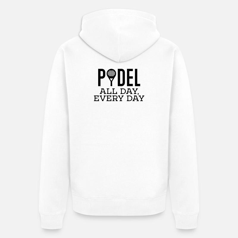 Schläger Padel Training Padelspiel Statement - Unisex Premium Bio Zip Hoodie - Weiß