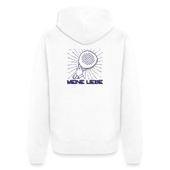 Padelspiel Racket Padel Sportart Spieler Statement - Unisex Premium Bio Zip Hoodie - Weiß - Hinten - Thijin (182cm)