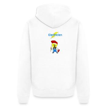 Electrician - Unisex Premium Organic Zip Hoodie - white - Back - Thijin (182cm)