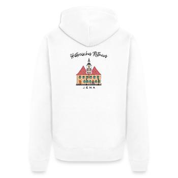 Jena, Historisches Rathaus,Thüringen - Unisex Premium Bio Zip Hoodie - Weiß - Hinten - Thijin (182cm)