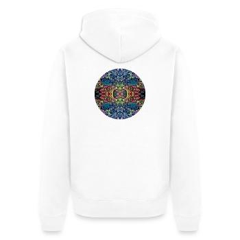 Natur Mandala Unterwasserlandschaft - Unisex Premium Bio Zip Hoodie - Weiß - Hinten - Thijin (182cm)