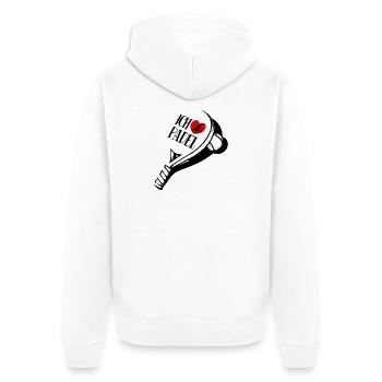 Herz Spieler Ich Liebe Padel Statement Turnier - Unisex Premium Bio Zip Hoodie - Weiß - Hinten - Thijin (182cm)