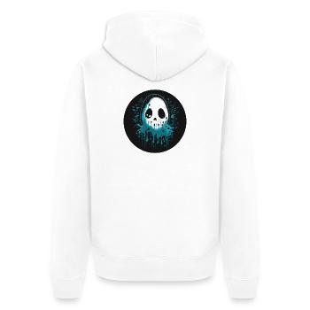 Geist - Unisex Premium Bio Zip Hoodie - Weiß - Hinten - Thijin (182cm)