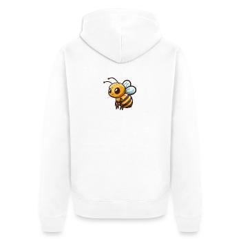 Süße Comic Biene - Unisex Premium Bio Zip Hoodie - Weiß - Hinten - Thijin (182cm)