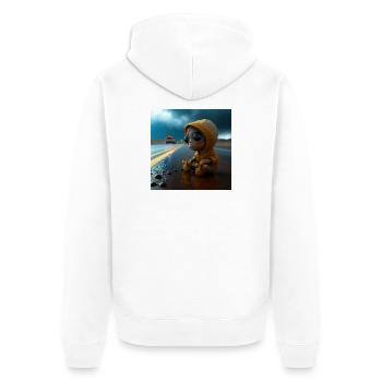 Außerirdisches Baby auf der Straße verloren - Unisex Premium Bio Zip Hoodie - Weiß - Hinten - Thijin (182cm)