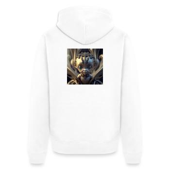 Foto Makro Kreatur 13 - Unisex Premium Bio Zip Hoodie - Weiß - Hinten - Thijin (182cm)