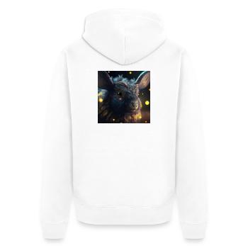 Foto Makro Kreatur 08 - Unisex Premium Bio Zip Hoodie - Weiß - Hinten - Thijin (182cm)