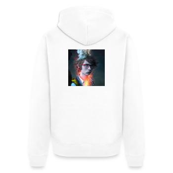 Portrait elektrik 08 - Unisex Premium Organic Zip Hoodie - white - Back - Thijin (182cm)