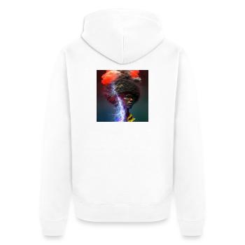 Portrait elektrik 12 - Unisex Premium Organic Zip Hoodie - white - Back - Thijin (182cm)